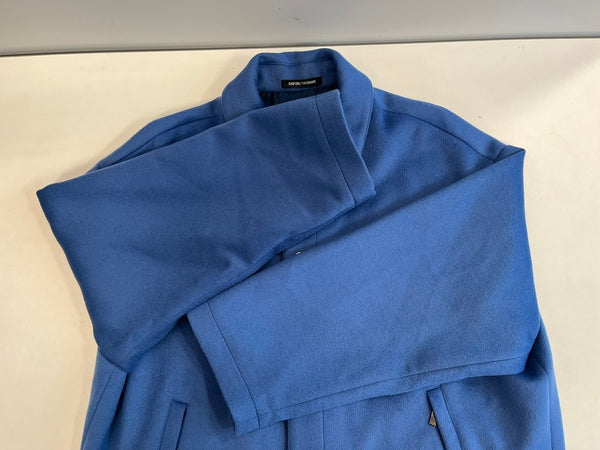 エンポリオ・アルマーニ EMPORIO ARMANI ブラッシュドウール混フェルト ジャケット 青 H31R02 C1452 EU46 コート ブルー 101MT-5012