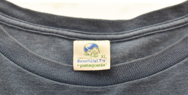 パタゴニア PATAGONIA 90s90年代 Beneficial T's ロゴTシャツ USA製 Tシャツ ブルー LLサイズ 103MT-2769