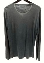 メゾン マルジェラ Maison Margiela Henley Neck T-Shirt ヘンリー ネック Tシャツ カットソー 長袖 ボタン ここのえ期 灰色 サイズ 48 ロンT 無地 グレー 104MT-651