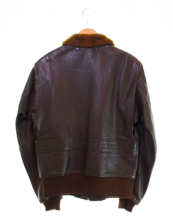 ザリアルマッコイズ THE REAL McCOY'S FLIGHT JACKET 襟ボア G-1 レザージャケット AN6552 40 ジャケット ブラウン 103MT-1329