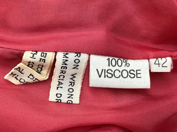 エミリオプッチ EMILIO PUCCI FIRENZE テーラード TAILORED コート ライトアウター ベロア VISCOSE ビスコース レトロ イタリア製 PINK ピンク系 ジャケット 総柄 マルチカラー SIZE42 104LT-224
