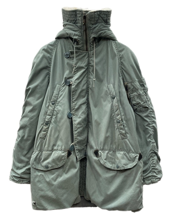 ミリタリー Military N-3B FLIGHT JACKET フライト ジャケット ジップアップ ファー フード 軍物 ARMY アウター 灰 ジャケット 無地 グレー Sサイズ 104MT-1869