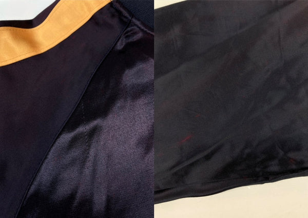 ラルフローレン RalphLauren 90s 90年代 POLO SPORT USA製 サテン スタジャン ブルゾン アウター チェーンステッチ 紫 紺 ジャケット 刺繍 パープル Sサイズ 104MT-2287