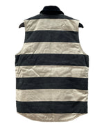 ロードランナー ROAD RUNNER KOBE PRISONER VEST プリズナー ベスト 囚人ベスト ダック ジップアップ ライダース 紺 ベスト ボーダー ネイビー Mサイズ 104MT-2003