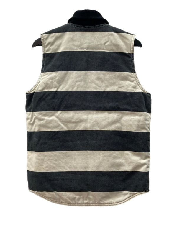 ロードランナー ROAD RUNNER KOBE PRISONER VEST プリズナー ベスト 囚人ベスト ダック ジップアップ ライダース 紺 ベスト ボーダー ネイビー Mサイズ 104MT-2003