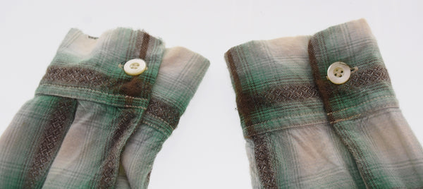 スタイルアイズ STYLEEYES レーヨン オンブレ チェックシャツ SE24785 長袖シャツ グリーン Mサイズ 103MT-3145