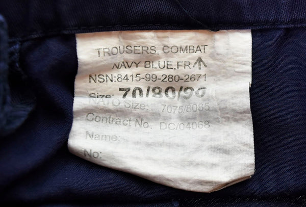 ミリタリー military BRITISH ROYAL NAVY COMBAT TROUSERS ロイヤルネイビー コンバットパンツ 8415-99-280-2671 カーゴパンツ ネイビー 70/80/96 103MB-157