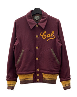 ホワイツビル Whitesville WOOL KNIT AWARD JACKET ウール ニット アワード ジャケット ボタン スタジャン アウター ワインレッド 赤 WV13126 サイズ 38 ジャケット ワンポイント レッド 104MT-1437