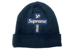 シュプリーム SUPREME 20AW CROSS BOX LOGO BEANIE クロス ボックス ロゴ ビーニー New Era 十字 ニット帽 紺 帽子 メンズ帽子 ニット帽 刺繍 ネイビー フリーサイズ 104H-54