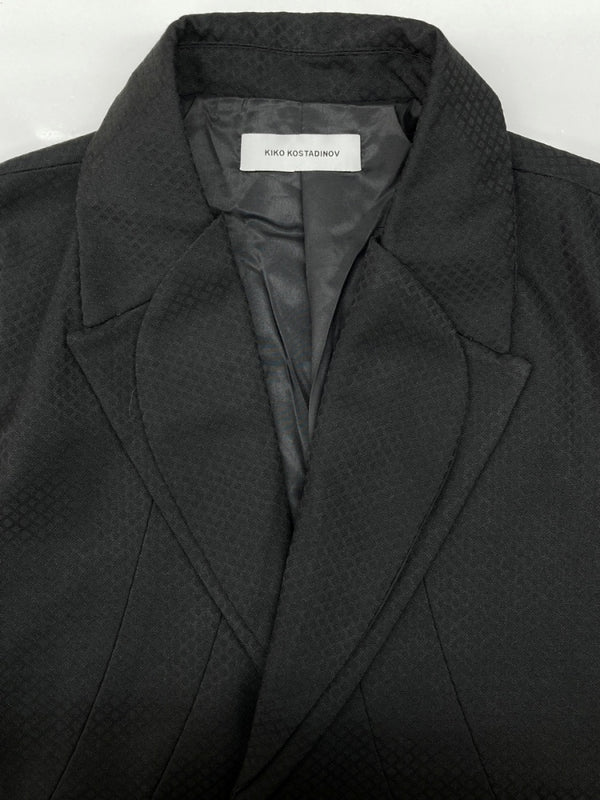 キココスタディノフ KIKO KOSTADINOV 20AW KLEES DOUBLE LAPEL BLAZER ダブル ラペル ブレザー TULCEA テーラード アウター 黒 サイズ 44 ジャケット 総柄 ブラック 104MT-2112