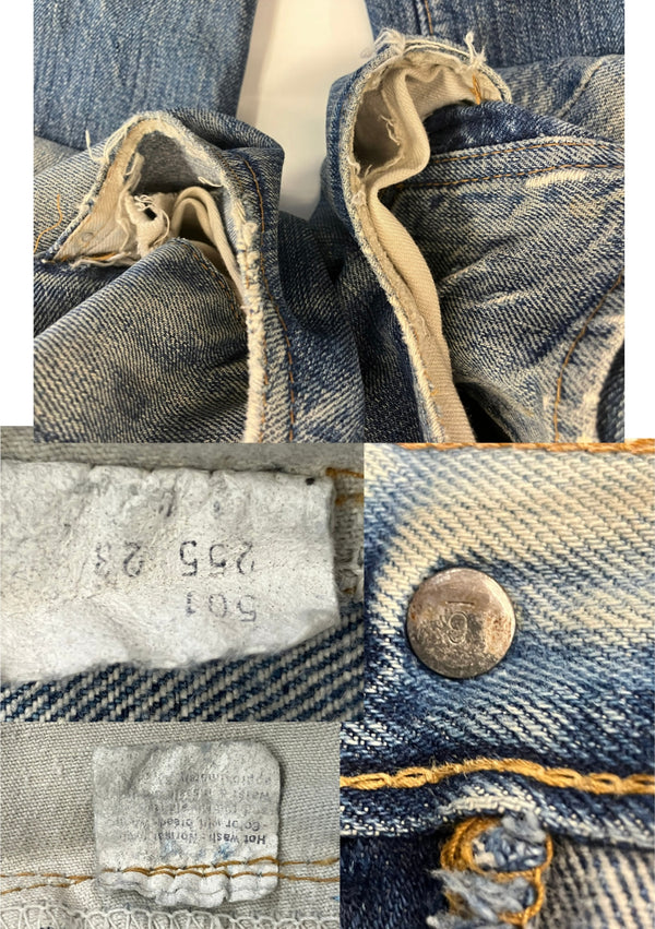 リーバイス Levi's 70's 70年代 501 66前期 66single シングル ボタン裏6刻印 赤耳 VINTAGE ヴィンテージ デニム ブルー W36L35 101MB-660