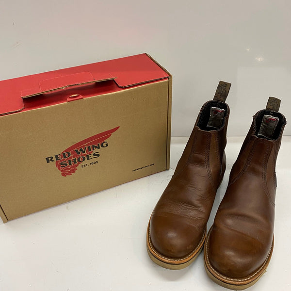 【曜日割引対象外】 レッドウィング RED WING CLASSIC CHELSEA USA製 9 3190 メンズ靴 ブーツ サイドゴア ブラウン 27cmサイズ 201-shoes1519 VB