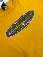 ハーレーダビットソン Harley-Davidson 00s 00's ©2004 バイク バイカー モーターサイクル バックプリント アメリカ製 MADE IN USA US古着 黄色 Tシャツ イエロー Lサイズ 101MT-4527