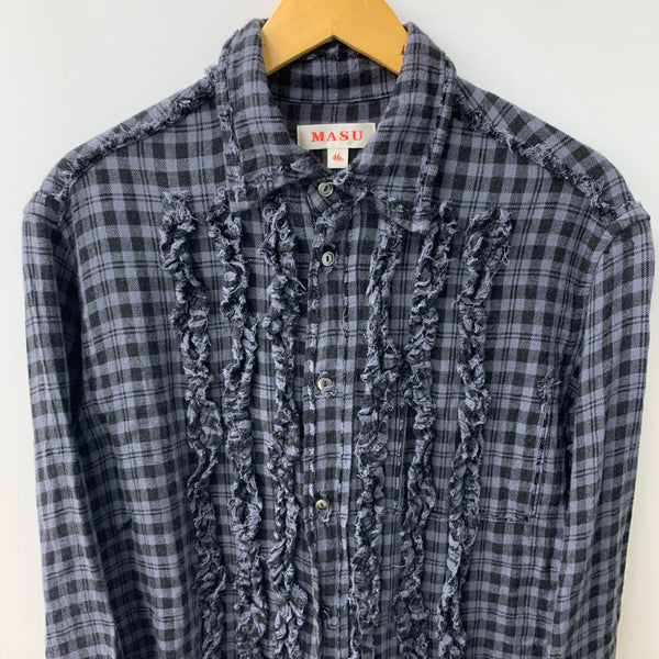 エムエーエスユー MASU 23ss GRUNGE PLAID SHIRT 長袖シャツ ブラック 46サイズ 201MT-4667