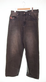 ナインティナインティ 9090 King Logo Buggy Denim キングロゴ デニムパンツ ジーンズ バギー 刺繍 NN1539 デニム ブラック LLサイズ 103MB-516