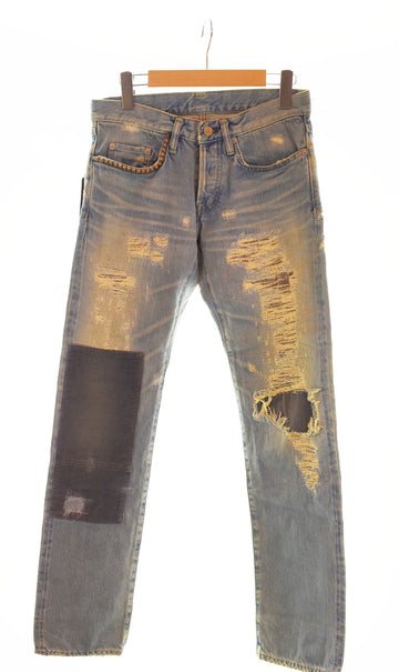 ヒステリックグラマー HYSTERIC GLAMOUR NOBU リメイク ダメージ クラッシュ加工 デニムパンツ インディゴ  0202AP01 デニム ブルー 28 103MB-356