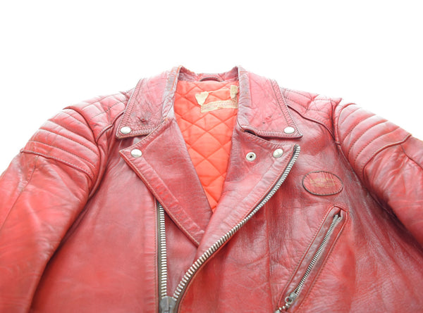 ルイスレザー Lewis Leathers 70s' ELECTRA 70s エレクトラ ライダースジャケット ロンジャン 40 ジャケット レッド 103MT-2848