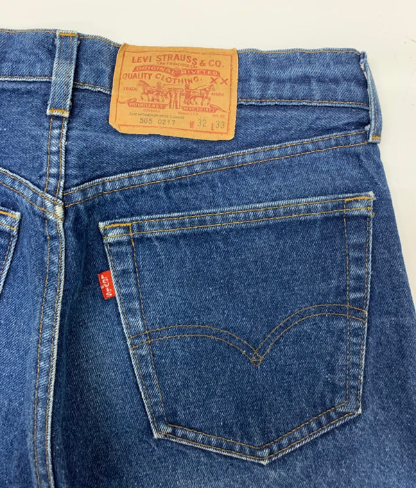 【曜日割引対象外】 リーバイス Levi's 80's USA製 505 ジッパー 濃紺 505-0217 デニム ブルー W32 L33サイズ 201MB-766 VB