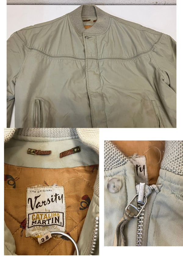 ヴィンテージ vintage 60's 60年代 Varsity by Catalina カタリナ ダービージャケット カップショルダージャケット 38 ジャケット ベージュ 101MT-4684