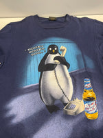 ヴィンテージ vintage 90's 90年代 Changes BUD LIGHT BUD ICE バドライト ペンギン 企業T 両面プリント アメリカ製 MADE IN USA ロンT ネイビー Lサイズ 101MT-4109