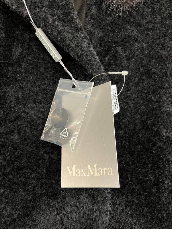 マックスマーラ Max Mara アルパカウールコート スーリベルテッドコート 黒 60161979 コート ブラック 42 101LT-192