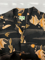 サンサーフ SUN SURF S/S SPECIAL EDITION ALOHA KIHI KIHI アロハ シャツ キヒ キヒ ハワイアン 半袖 開襟 魚 海 黒 SS30210 半袖シャツ 総柄 ブラック Sサイズ 104MT-1710