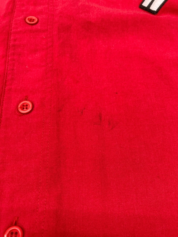 ナイキ NIKE JORDAN 90s BASEBALL SHIRT ベースボール シャツ ジャンプマン ボタン ヴィンテージ 半袖 刺繍 赤 半袖シャツ ロゴ レッド 104MT-1962