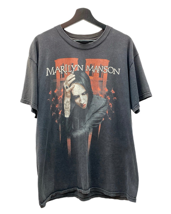 バンドTシャツ BAND-T 00’s MARILYN MANSON マリリンマンソン バンT ロックT ヴィンテージ Giant 黒 サイズ不明 Tシャツ プリント ブラック 104MT-451