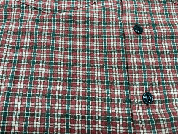 ダブルアールエル RRL 90s 三ツ星タグ SHIRT ステンカラー 猫目ボタン ヴィンテージ VINTAGE ラルフローレン RALPH LAUREN コットン モーリシャス製 RED 赤 長袖シャツ チェック レッド Sサイズ 104MT-1976