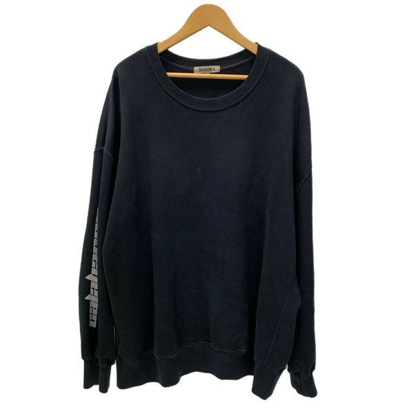 イージー YEEZY SEASON 4 袖プリント KW4C203 スウェット ブラック XLサイズ 201MT-4258