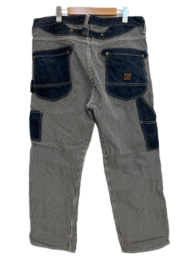 バンソン VANSON Leathers ヒッコリー デニム ペインターパンツ ワークパンツ ジーンズ カーゴパンツ ネイビー 38インチ 101MB-645