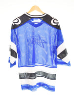 ステューシー STUSSY Champion チャンピオン ホッケーシャツ ゲームシャツ メッシュ 半袖 ブルー C8-F407 Tシャツ ブルー Mサイズ 103MT-2864