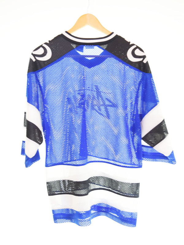 ステューシー STUSSY Champion チャンピオン ホッケーシャツ ゲームシャツ メッシュ 半袖 ブルー C8-F407 Tシャツ ブルー Mサイズ 103MT-2864