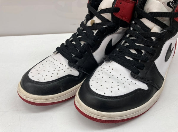ナイキ NIKE 16年製 AIR JORDAN 1 RETRO HIGH OG BLACK TOE エア ジョーダン レトロ ハイ ブラック トゥ AJ1 つま黒 白 赤 黒 555088-125 メンズ靴 スニーカー ホワイト 27cm 104S-714