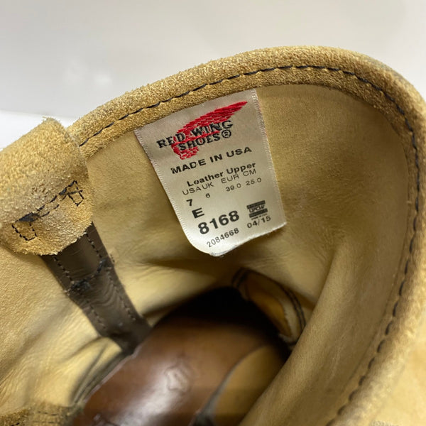 【曜日割引対象外】 レッドウィング RED WING ペコスブーツ スエード USA製 8168 メンズ靴 ブーツ ペコスタイプ ベージュ 25cmサイズ 201-shoes1520 VB