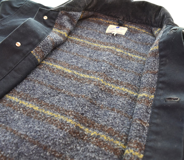 アベイシングエイプ A BATHING APE  00s 襟コーデュロイ ブランケットカバーオール ジャケット ネイビー Lサイズ 103MT-3516