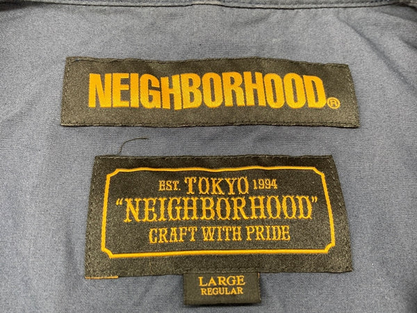 ネイバーフッド NEIGHBORHOOD CLASSIC WORK SHIRT クラシック ワーク シャツ 半袖 紺 半袖シャツ ロゴ ネイビー Lサイズ 104MT-1535