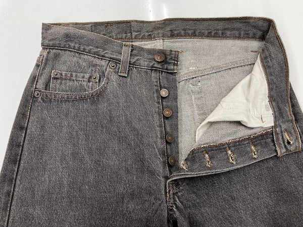 リーバイス Levi's 90s 90年代 501 先染め BLACK USA製 ジーパン ジーンズ 黒 無地 デニム ブラック W30 L36 104MB-322