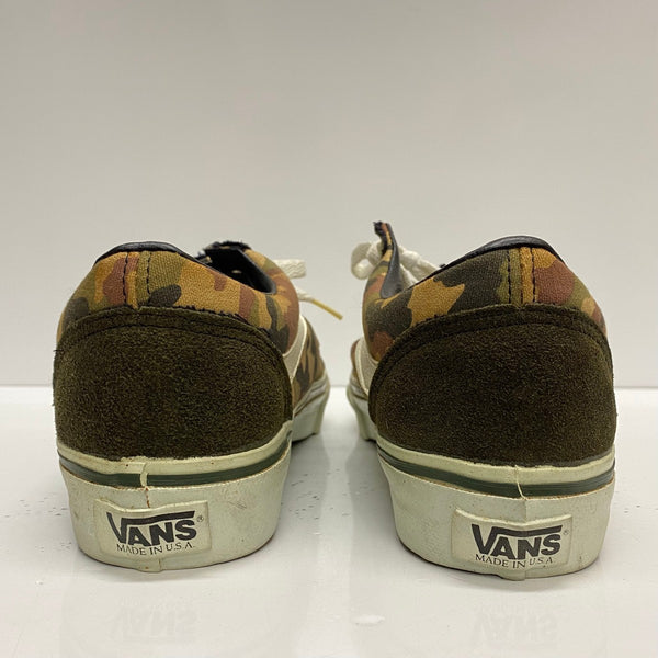 【曜日割引対象外】 ヴァンズ VANS 90's オールドスクール カモフラ 迷彩 USA製 メンズ靴 スニーカー カーキ 26cmサイズ 201-shoes1436 VB