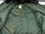ミリタリー Military N-2B FLIGHT JACKET フライト ジャケット ジップアップ ファー 短丈 軍物 ARMY アウター 緑 ジャケット 無地 グリーン Mサイズ 104MT-1914