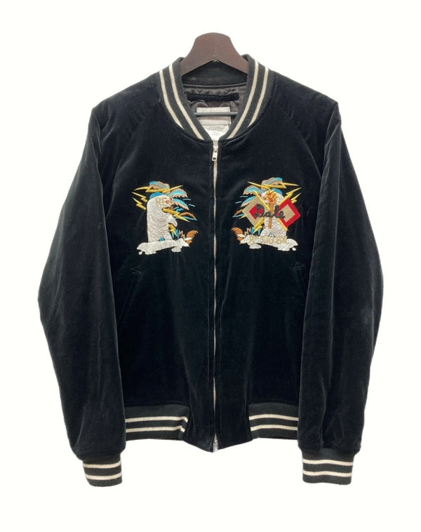 ダブレット doublet 16AW CHAOS EMBROIDERY SOUVENIR JACKET スーベニア ジャケット スカジャン ベロア アウター 黒 16AW02BL26 ジャケット 刺繍 ブラック Mサイズ 104MT-1067
