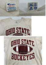 チャンピオン Champion 80's 80s 80年代 トリコタグ フットボールT Footballl OHIO STATE Tシャツ ホワイト Sサイズ 101MT-3487