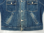 ダブルアールエル RRL 90s 2nd TYPE DENIM JACKET デニム ジャケット Gジャン 裏地チェック USA製 三ツ星タグ Ralph Lauren 青 ジャケット 無地 ブルー Lサイズ 104MT-1441