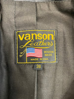 バンソン VANSON 襟付きシングル ライダース レザー ジャケット USA製 アメリカ製 黒  表記サイズ38 ジャケット ブラック 101MT-4559