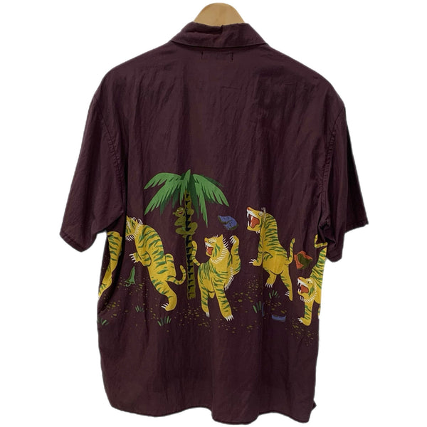 インク ink オープンカラーシャツ 半袖シャツ レッド Mサイズ 201MT-3765