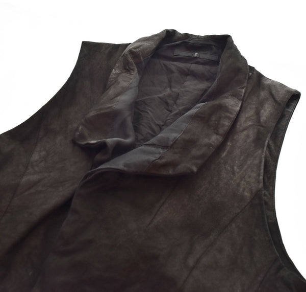 ユリウス JULIUS 13SS 7 Vandalism 7 ヴァンダリズム カバード ベスト ジレ ラムレザー 3 ベスト ブラック 103MT-2395