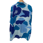 ア ベイシング エイプ A BATHING APE Camo Open Collar Shirt 001SRJ201002I 半袖シャツ ブルー 2XLサイズ 201MT-3909