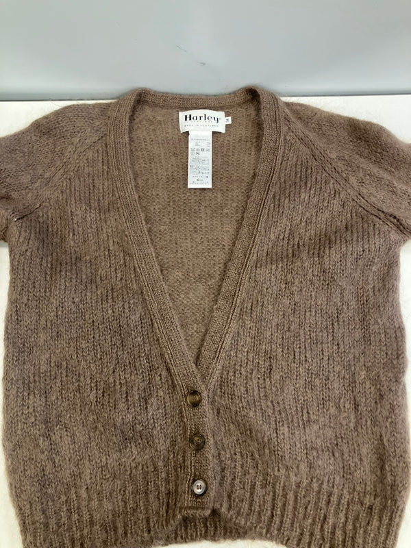 ハーレーオブスコットランド Harley of Scotland ラグラン モヘヤカーディガン スコットランド製 MADE IN SCOTLAND 18-080-913-0002-3-0 カーディガン ブラウン 34 101LT-218