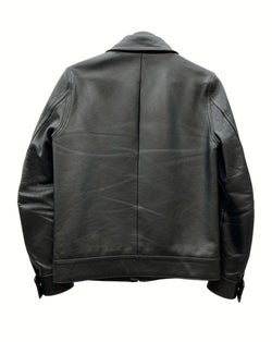 ワコマリア WACKO MARIA SINGLE LEATHER RIDERS JACKET シングル レザー ライダース ジャケット バイカー ドット アウター 黒 ジャケット 無地 ブラック Sサイズ 104MT-916