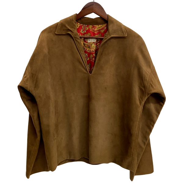 【曜日割引対象外】 ヴィンテージ vintage 60's The cloak and bagger 裏地ペイズリー ヌバックレザー プルオーバー ジャケット ブラウン 201MT-4648 VB